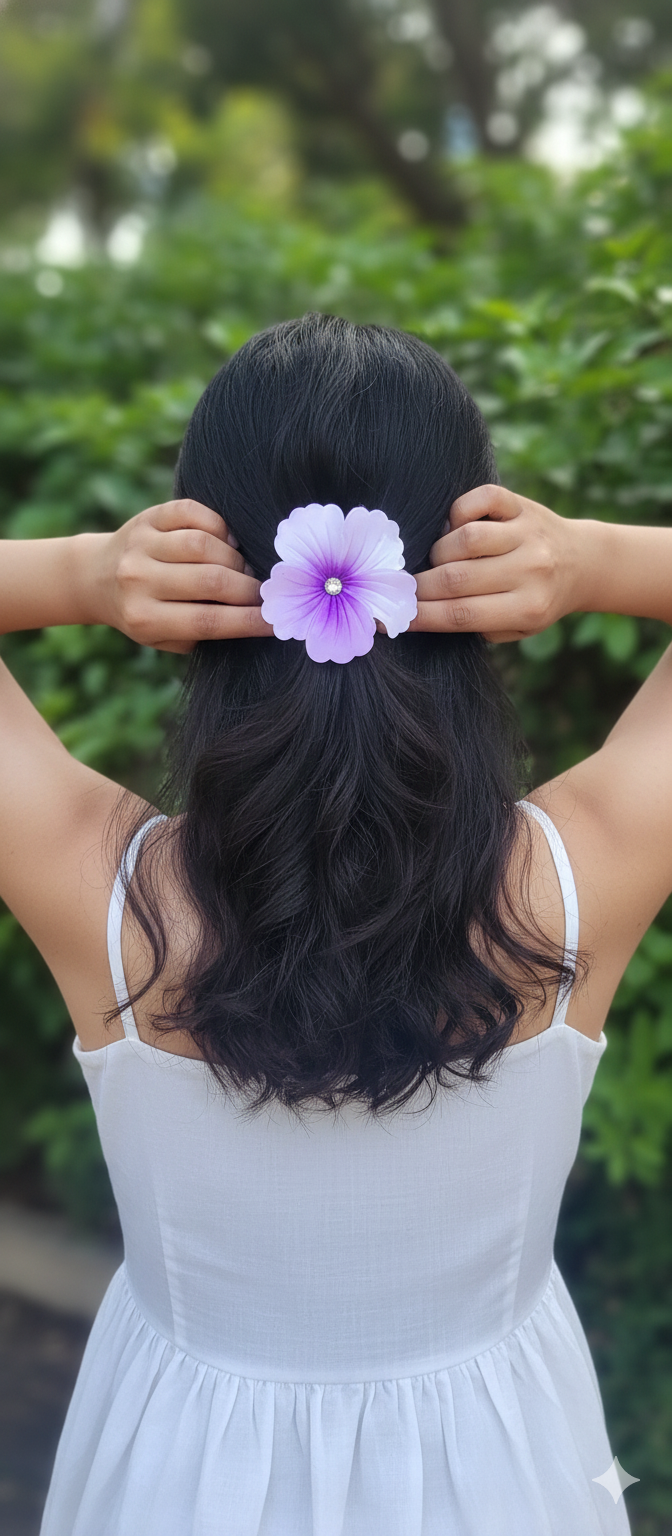 Pearl Center Hibiscus Hair Claw – Big