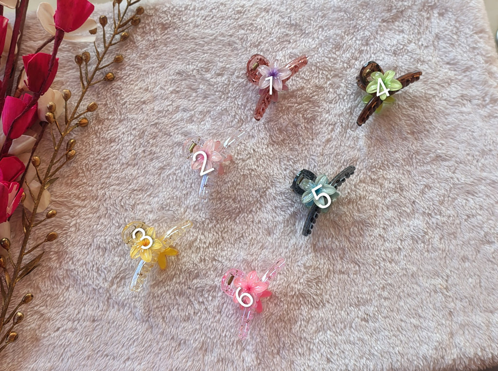 Floral Acrylic Mini Hair Clips