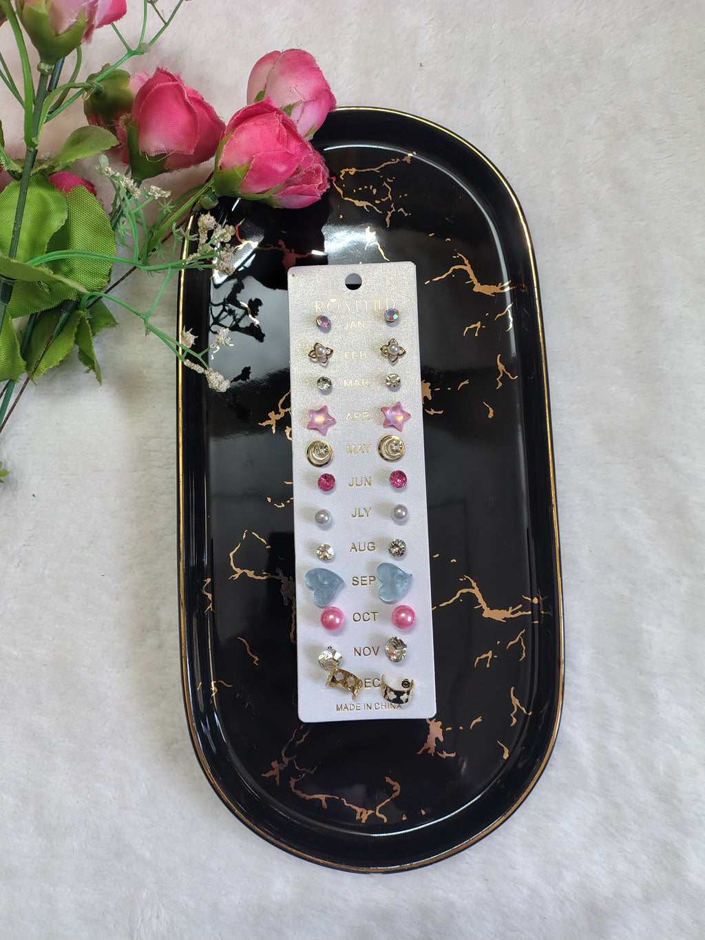 12 Pairs Cute Stud Earrings Set