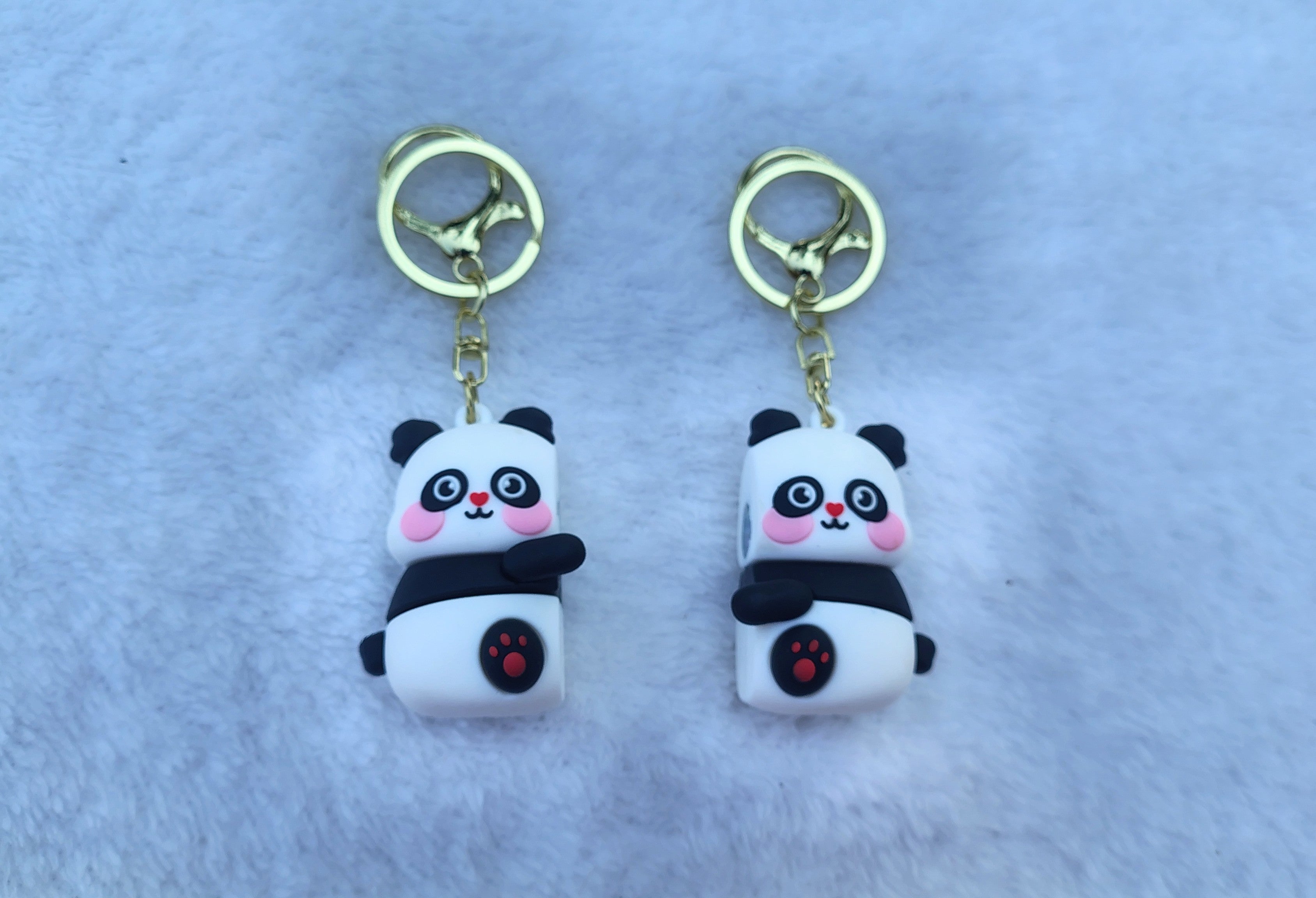 Cute Panda Couple Keychain 💕