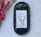 Elegant Layered Necklace Set with Stud Earrings | Butterfly & Star Charm Jewelry