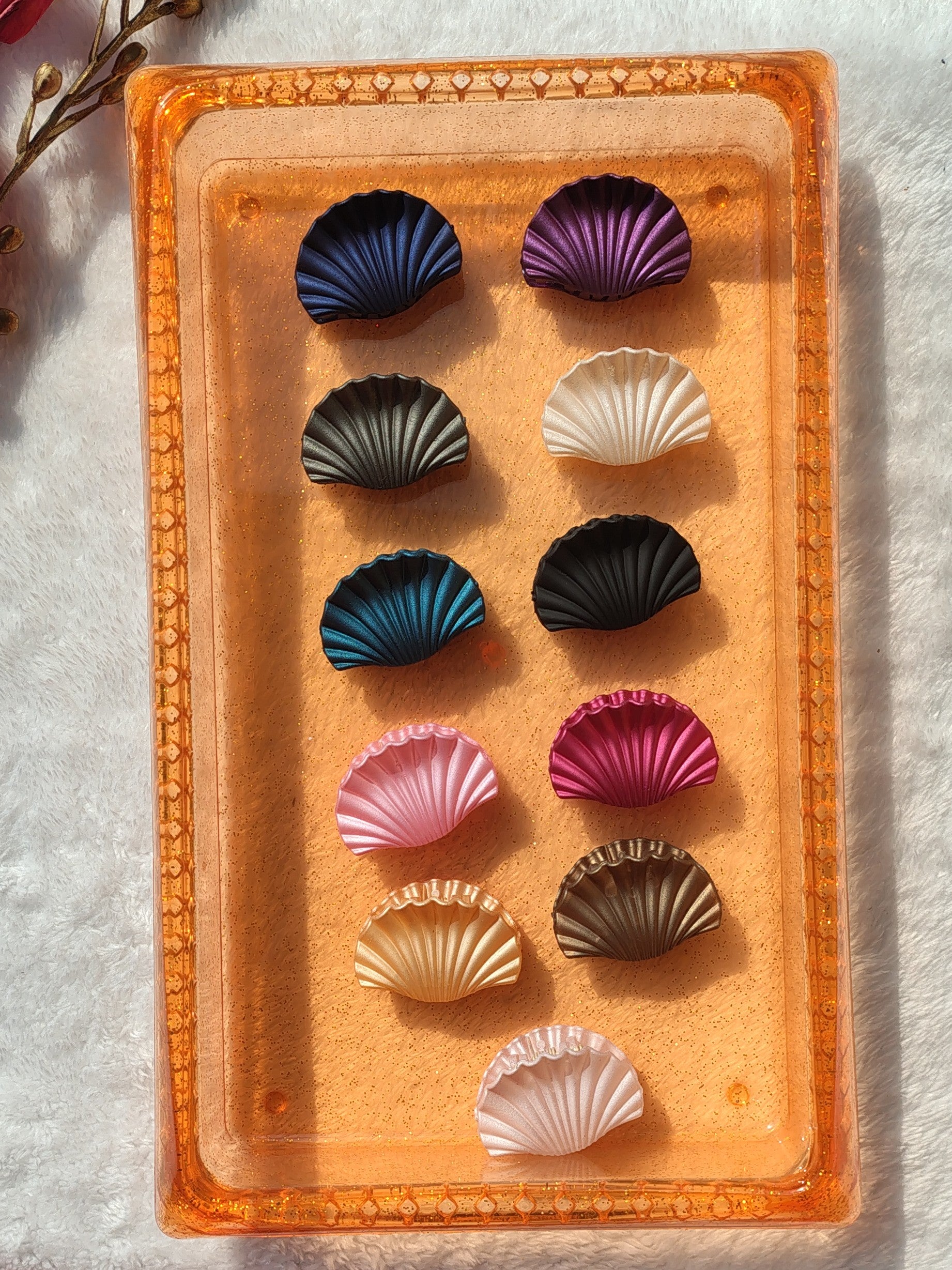 Shining Matte Shell Hair Claw Clips Set
