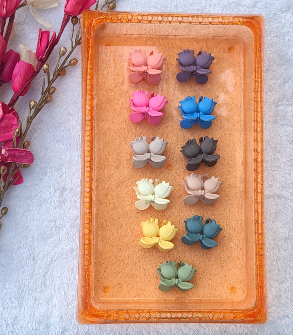 Matte Floral Hair Claw Clip for Women & Girls