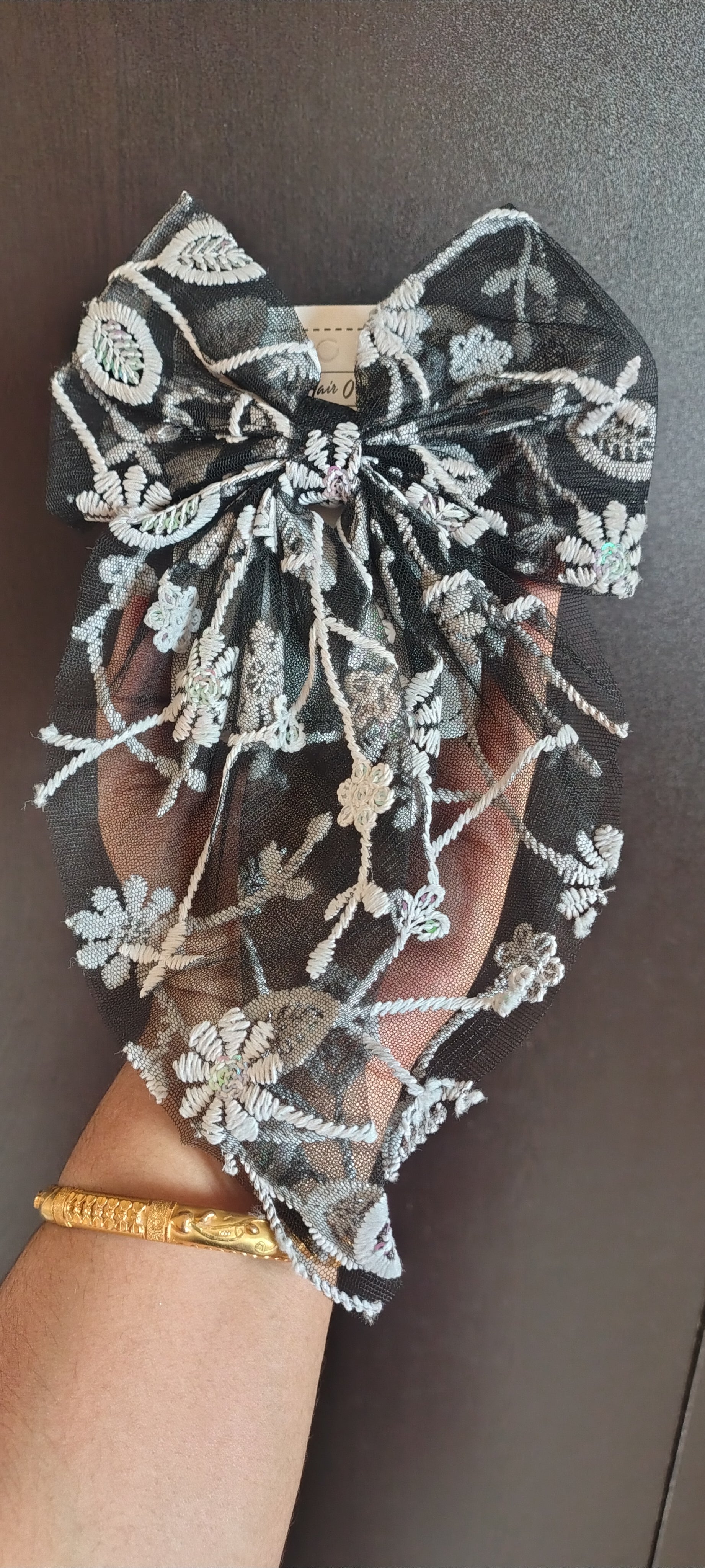 Elegant Floral Lace Hair Bow for Women & Girls