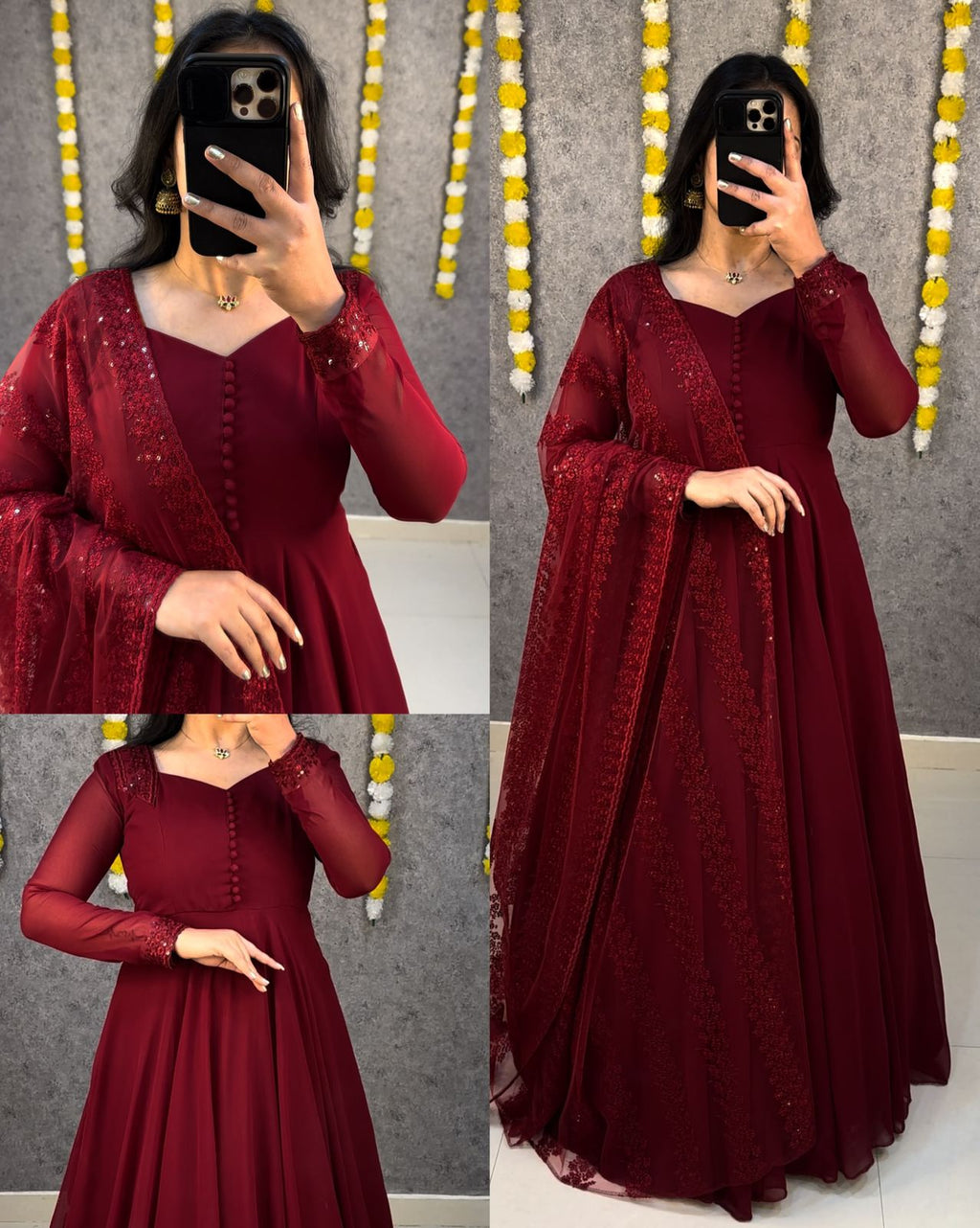 Embroidered Anarkali Set with Dupatta
