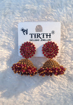 Traditional Stone Jimikki Earrings – Multi Color | Ethnic Temple Jhumka