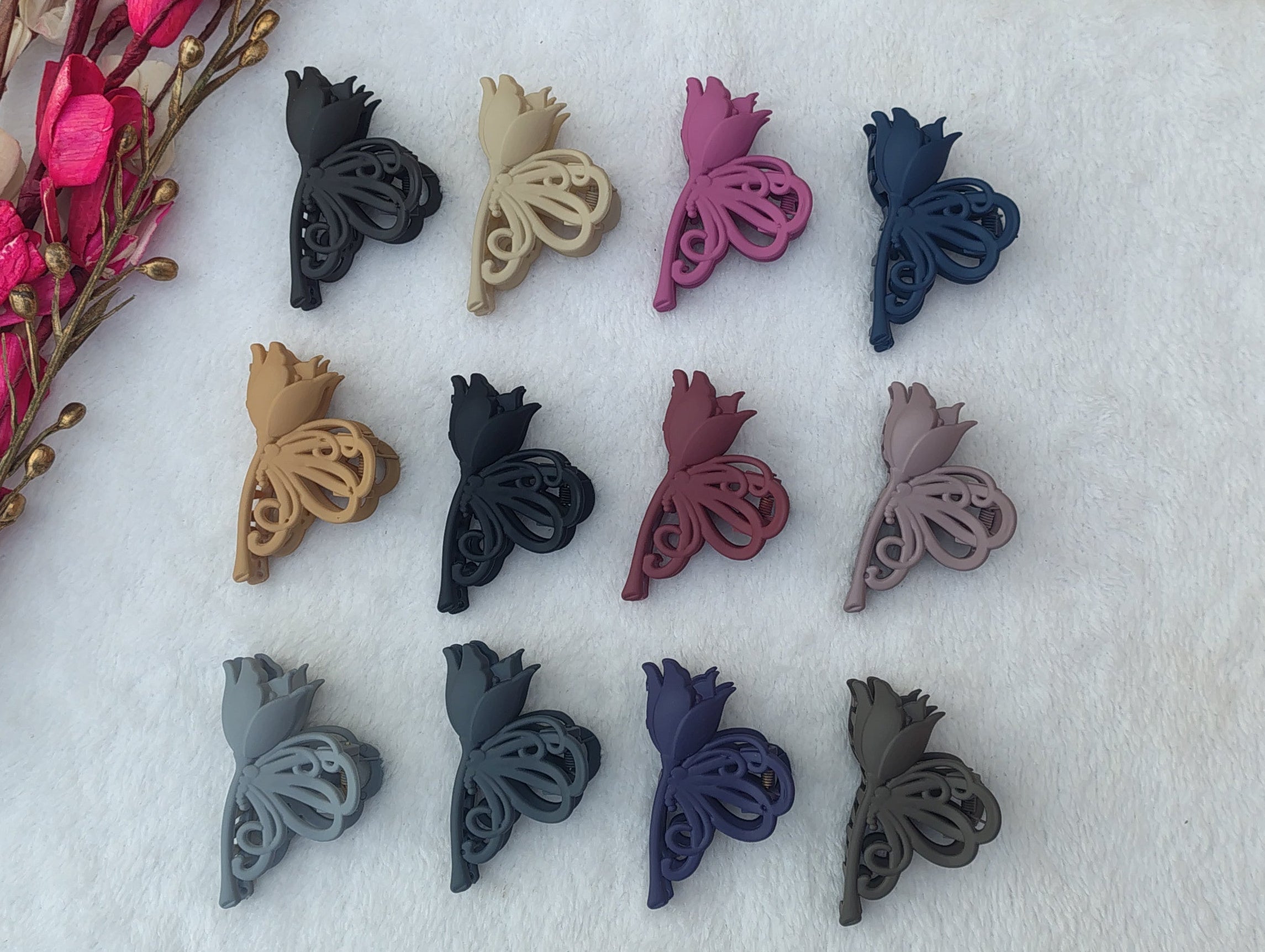 Matte Butterfly Hair Claw Clips