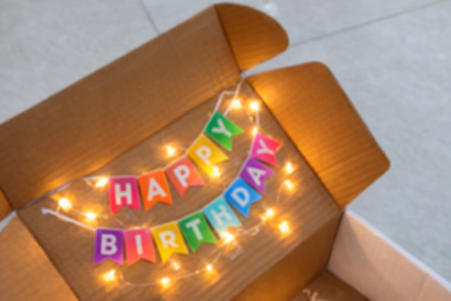 Birthday Garland and light