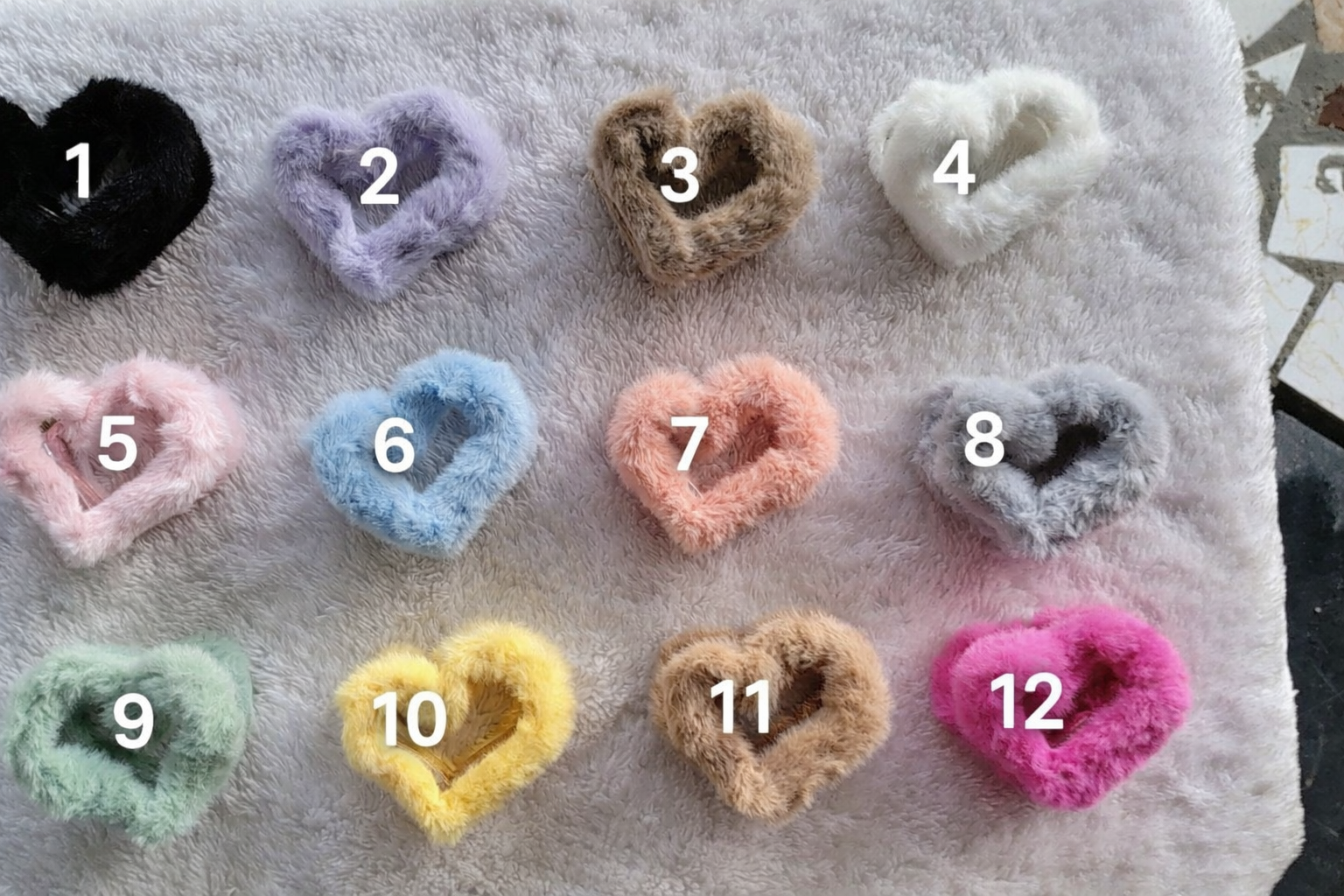 Heart Shape Fur Hair Claw Clip for Women & Girls