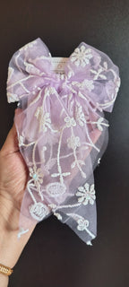 Elegant Floral Lace Hair Bow for Women & Girls