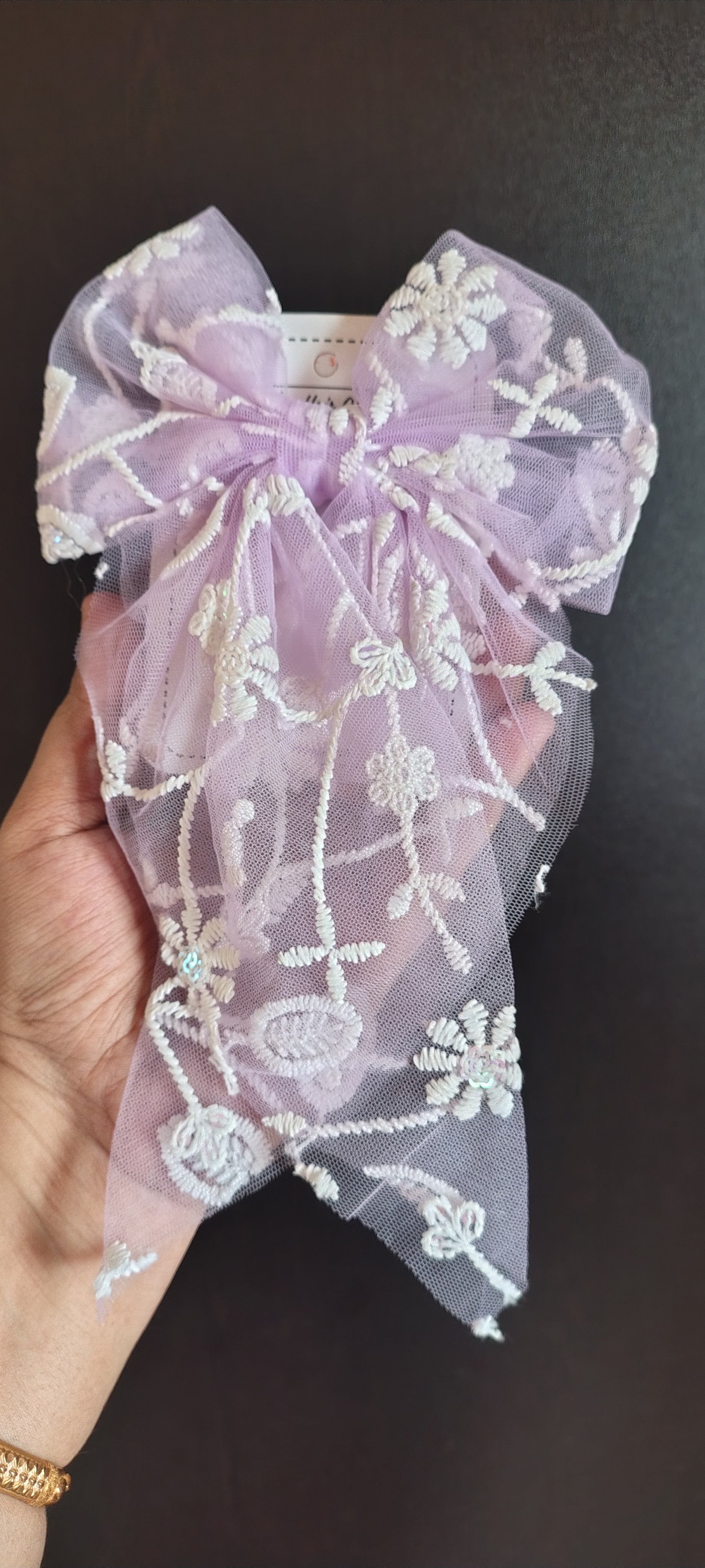 Elegant Floral Lace Hair Bow for Women & Girls