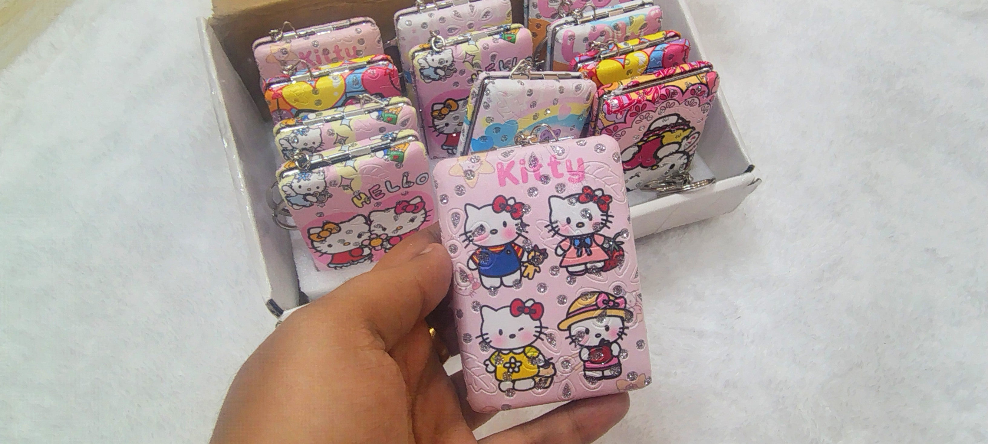 Cute Pocket Mirror with Keychain
