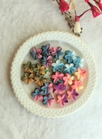 Double shaded Pastel Flower Hair Clips for Girls & Women | Cute Floral Mini Claw Clips
