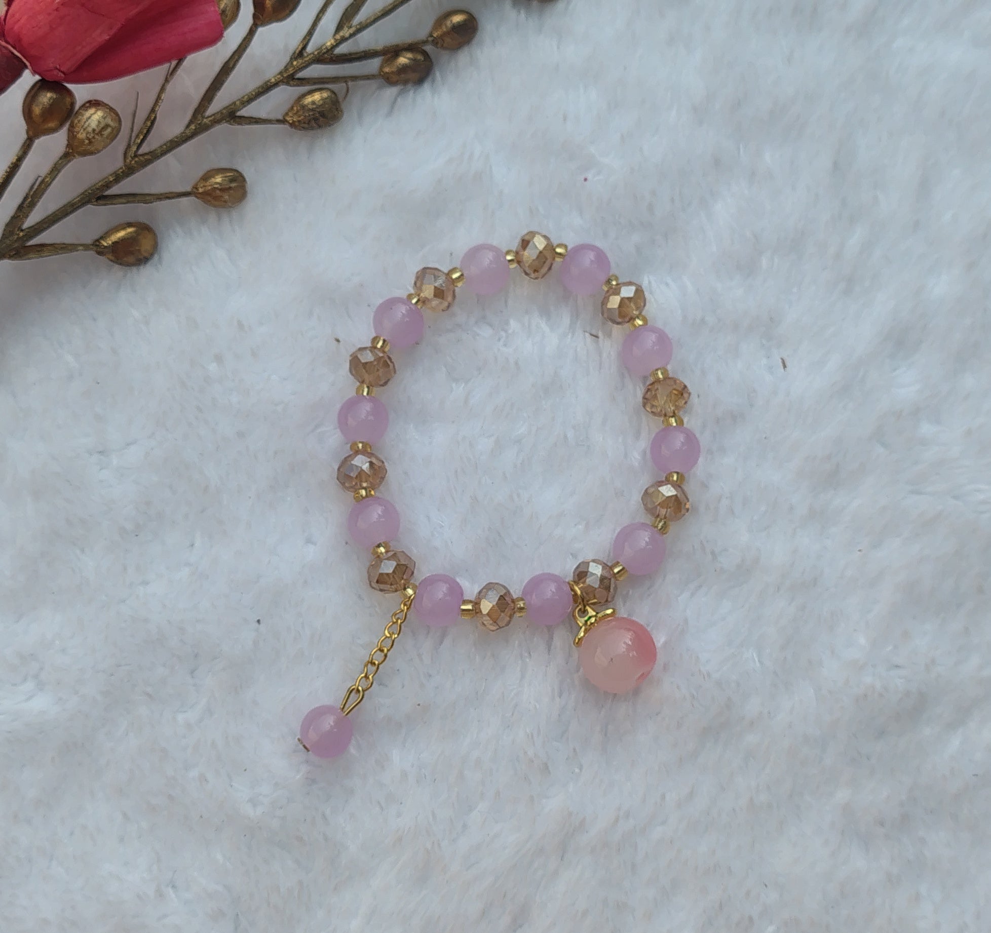 Pastel Beaded Charm Bracelet for Girls
