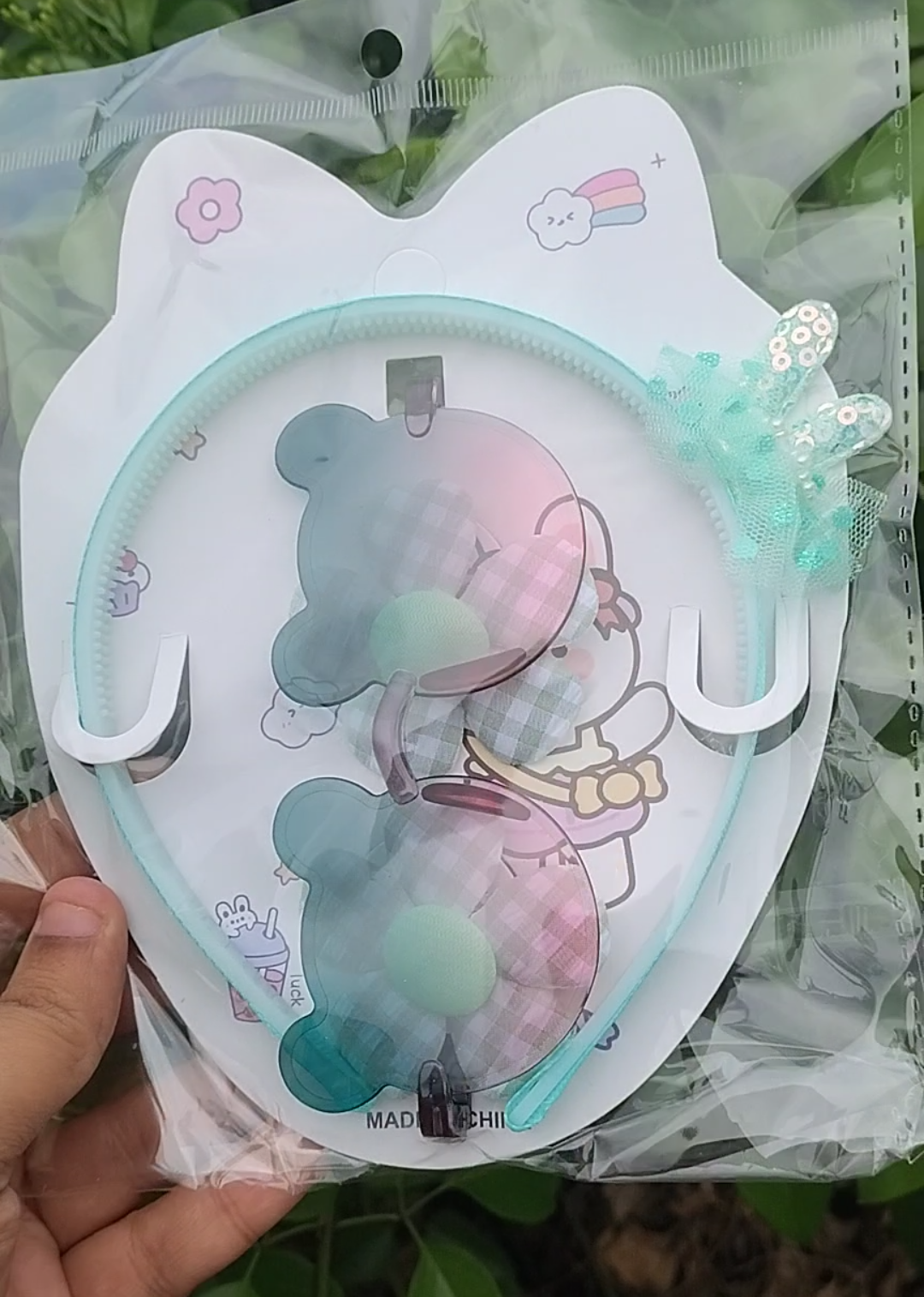Cute Baby Hair Accessories Set | Headband ,Glass & Hair Clips Combo