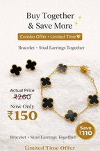 Midnight Clover Jewelry Set – Bracelet & Stud Earrings Combo