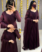 Embroidered Anarkali Set with Dupatta