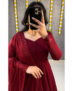 Embroidered Anarkali Set with Dupatta