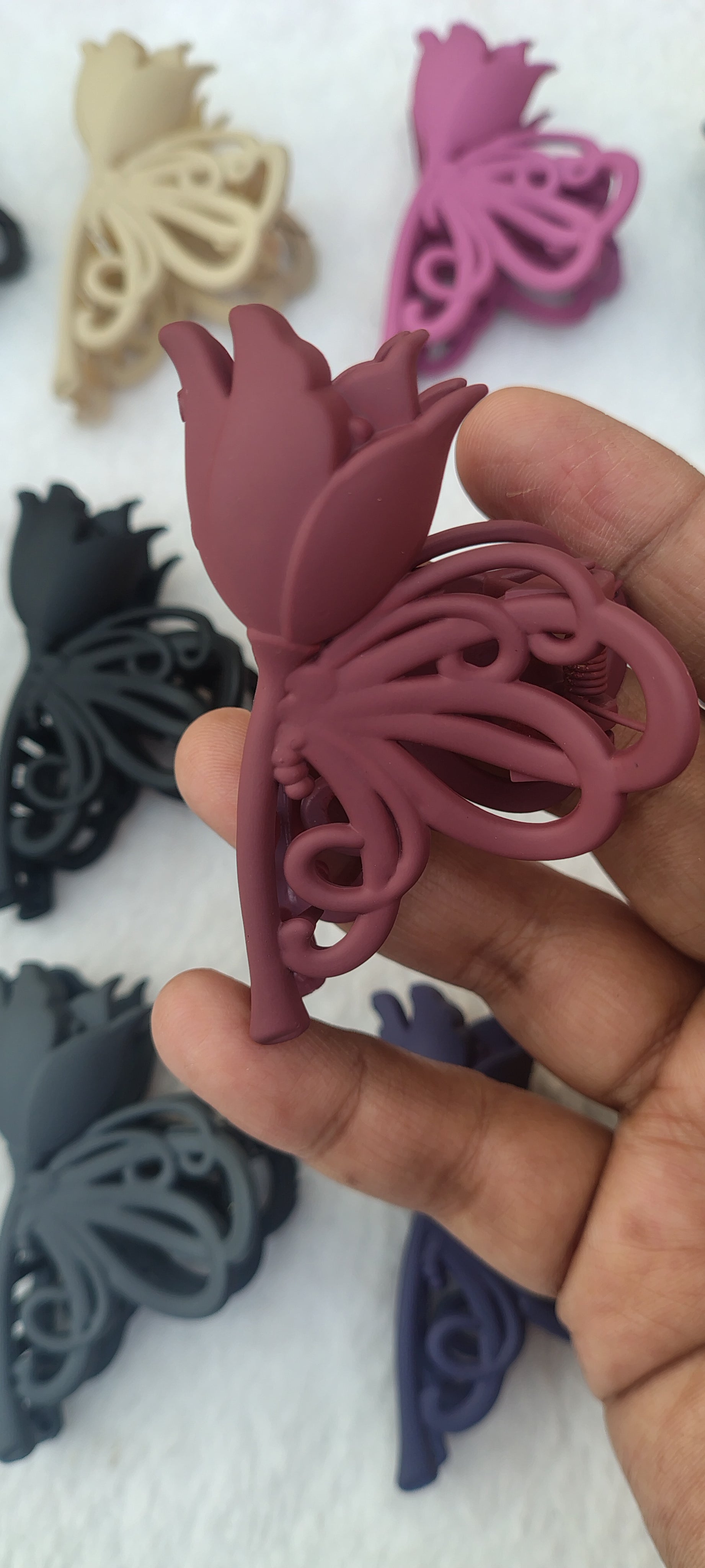Matte Butterfly Hair Claw Clips