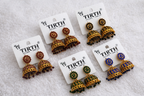 Traditional Stone Jhumka Earrings – Antique Gold Finish