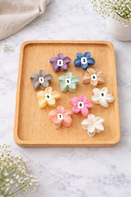Pastel Flower Hair Clips Set