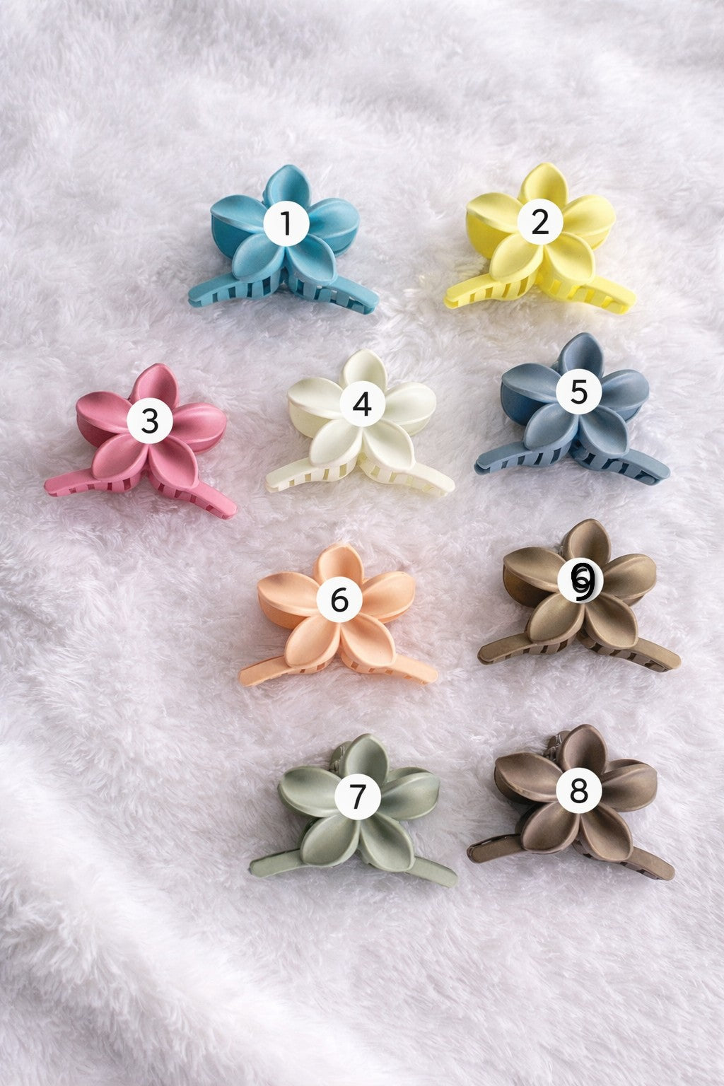 Pastel Flower Hair Claw Clip – Matte Finish Floral Hair Accessory