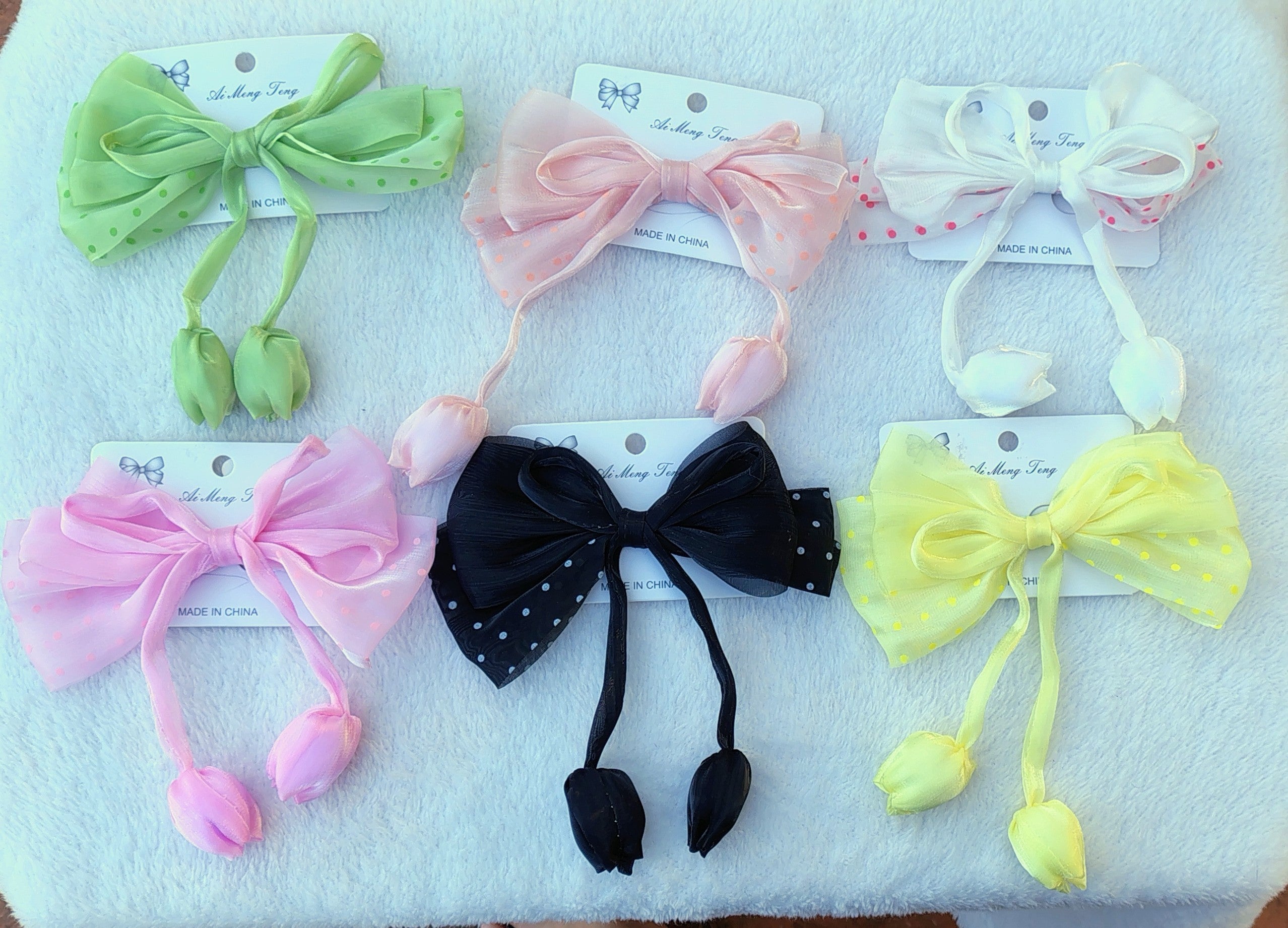 Tulip Bow Hair Clip – Cute Floral Organza Hair Accessory for Girls