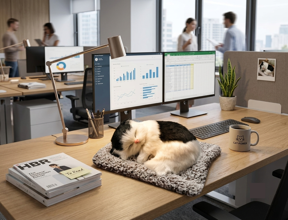 Aesthetic Sleeping Cat Dashboard Decor Plush for Car & Desk - white